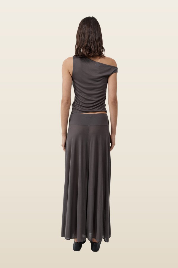 Fluid Jersey Skirt - Soot — model back