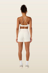Form Invisible Scrunch High Waist Shorts | Vanilla — model back
