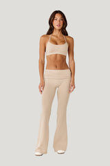Form Invisible Scrunch Flare Fold Over Leggings | Fawn — model front