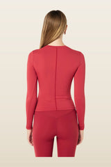 Foundation Long Sleeve Top In Cherry — model back