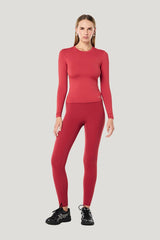 Foundation Long Sleeve Top In Cherry — model front
