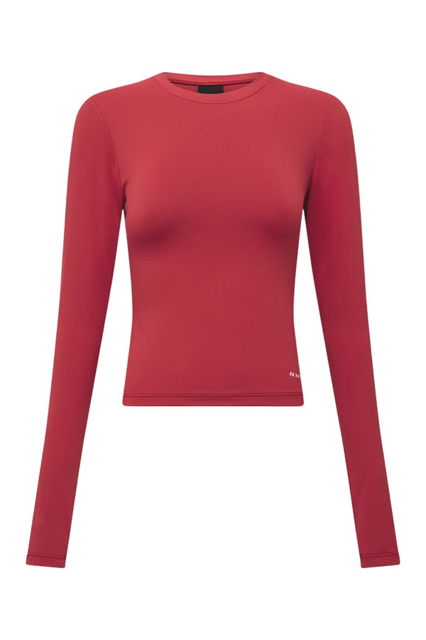 Foundation Long Sleeve Top In Cherry — packshot