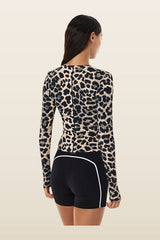 Foundation Long Sleeve Top In Leopard — model back