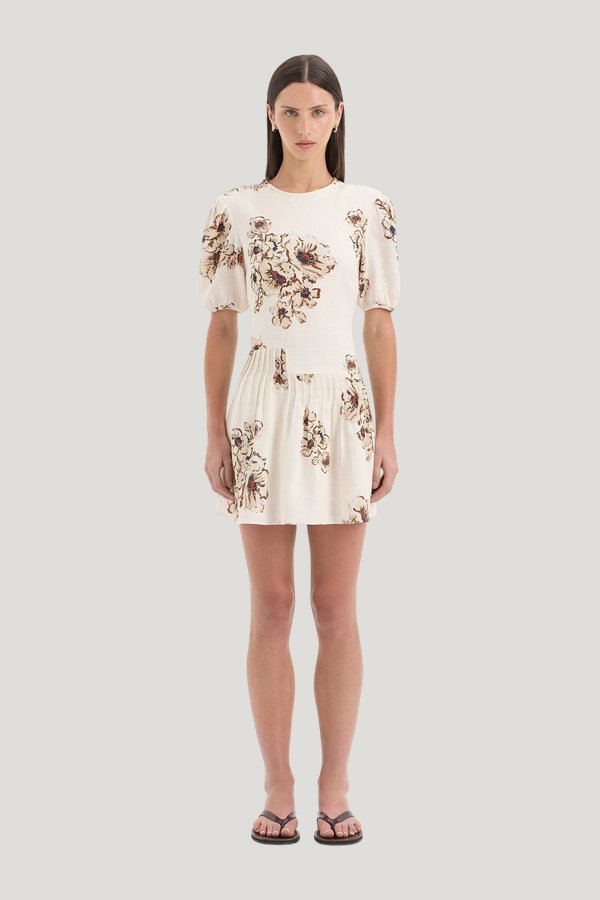 Freja Puff Sleeve Mini Dress — model front