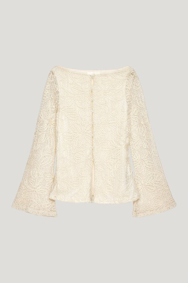 Front Button Crochet Top — extra