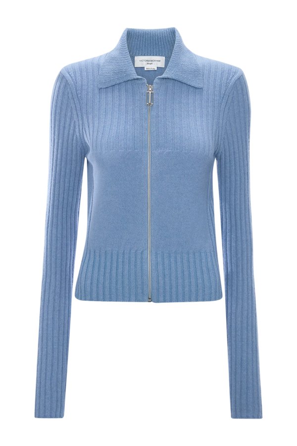 Zip Jumper In Blue Melange — packshot