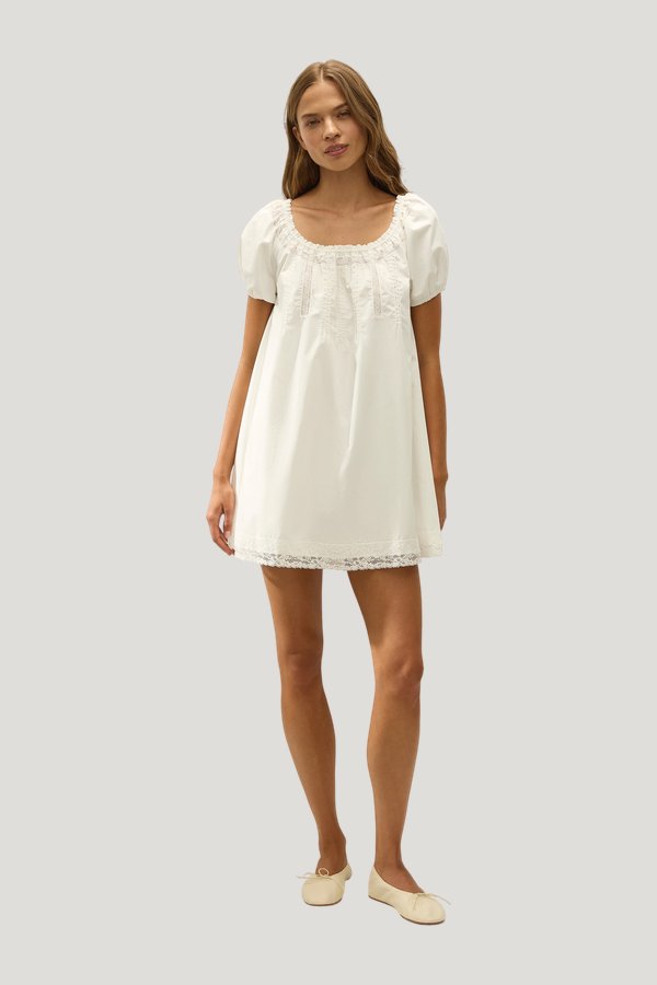 Galle Mini Dress Ixora Lace — model front