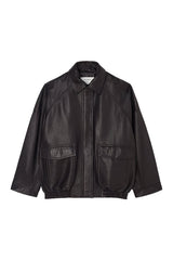Grain leather aviator jacket — packshot