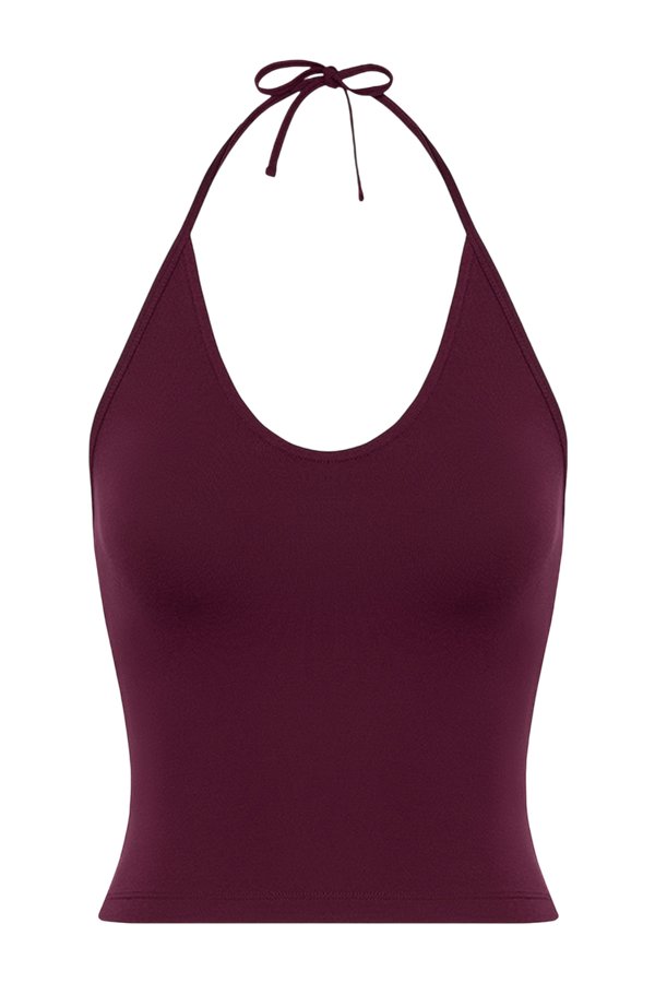 Halter Tie Tank | Deep Berry — packshot