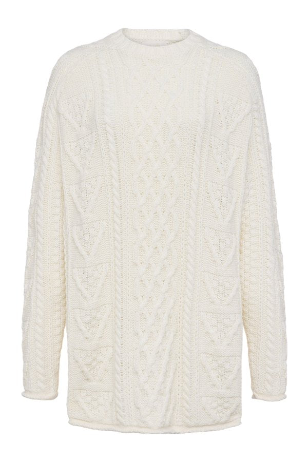 Heritage Cable Sweater | Pearl — packshot