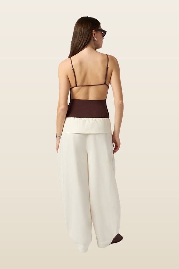 High Neck Bodysuit — model back