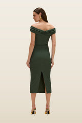 Hilda Knit Off Shoulder Midi Dress — model back