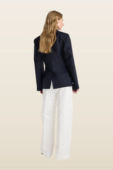 Hourglass shaped blazer — model back