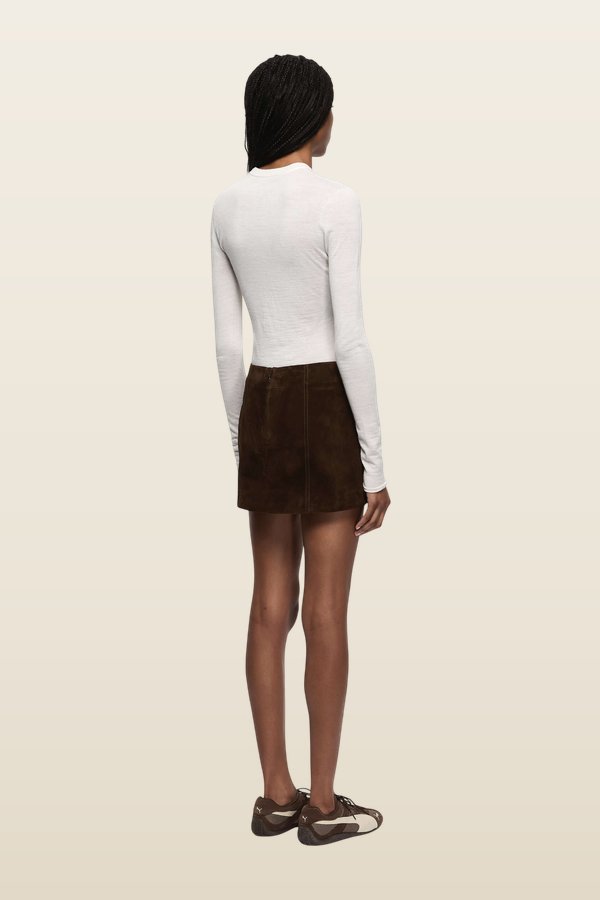 Hunter Suede Mini Skirt — model back