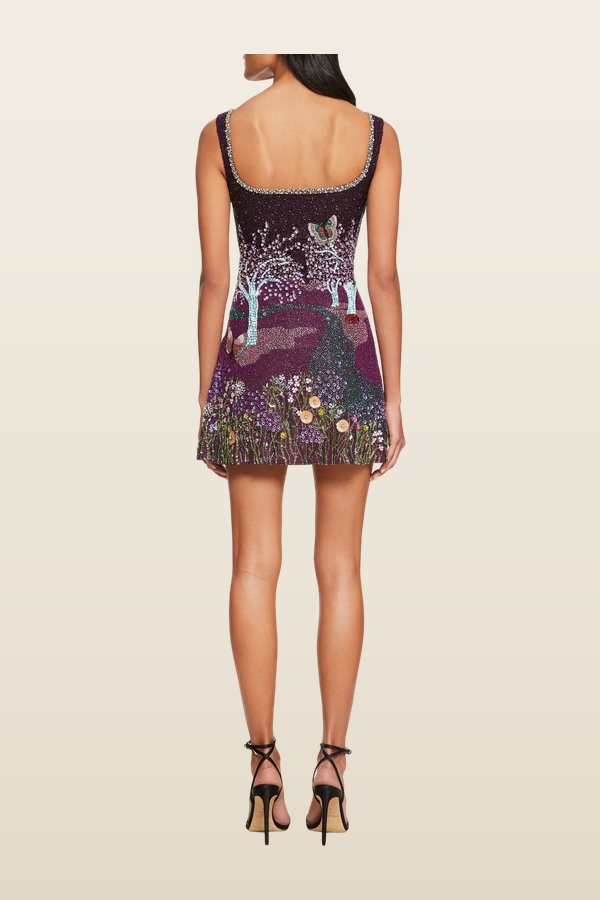 Indigo Meadow Dress — model back