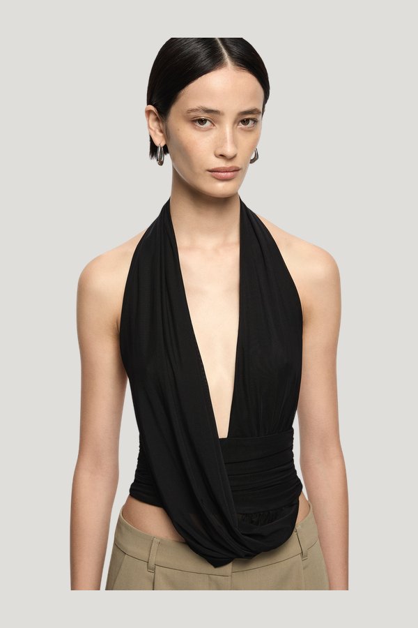 Iris Halter Top — model side