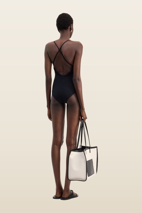 ITAK LDS Criss-crossing straps swimsuit — model back