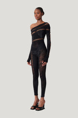 Ivy Long Rhinestone Jumpsuit — model side