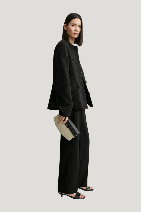 Jacquard cotton jacket — model side