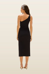 Jade Knit Colors Midi Dress — model back