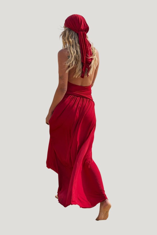 Jersey Open Back Maxi Dress — model front