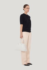 JODI Short sleeve cashmere cardigan — model side