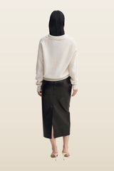 Kaia Collar Sweater, — model back