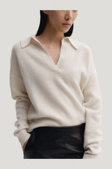 Kaia Collar Sweater, — model side