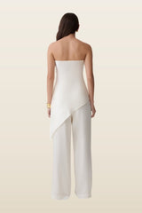 Kayla Silk Blend Straight Leg Pants — model back
