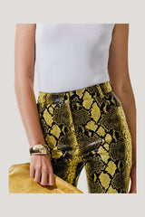 Killa pants in Yellow Python — model side