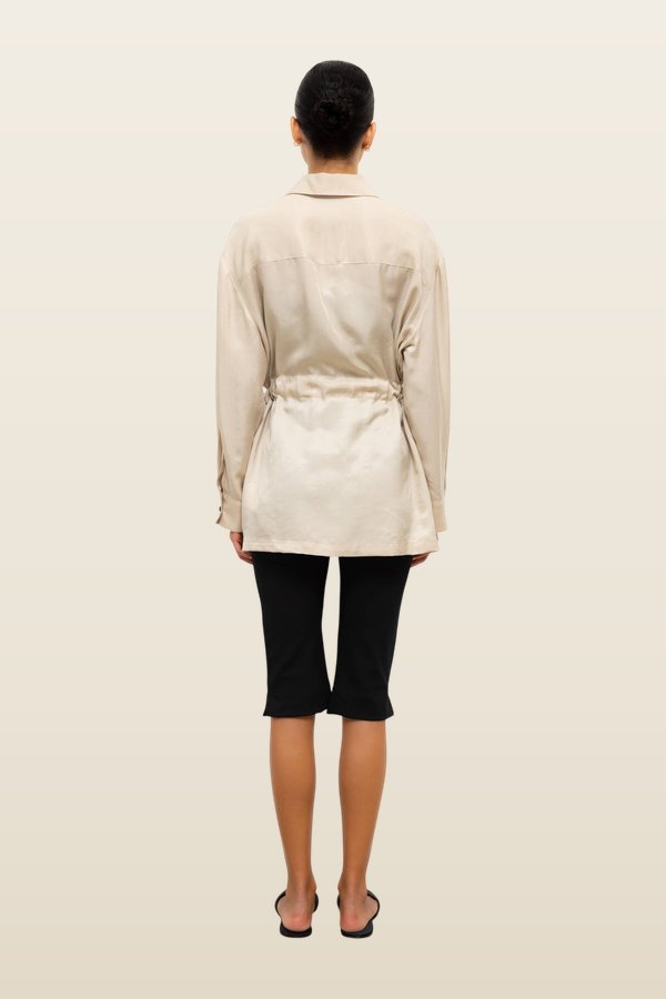 Kim Drawstring Jacket — model back