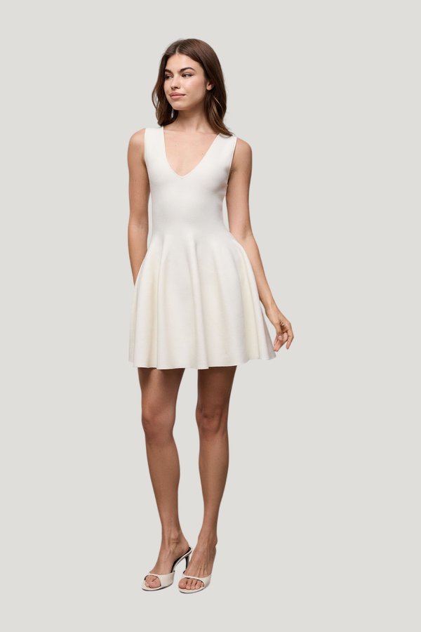 Knitted Mini Dress — model front