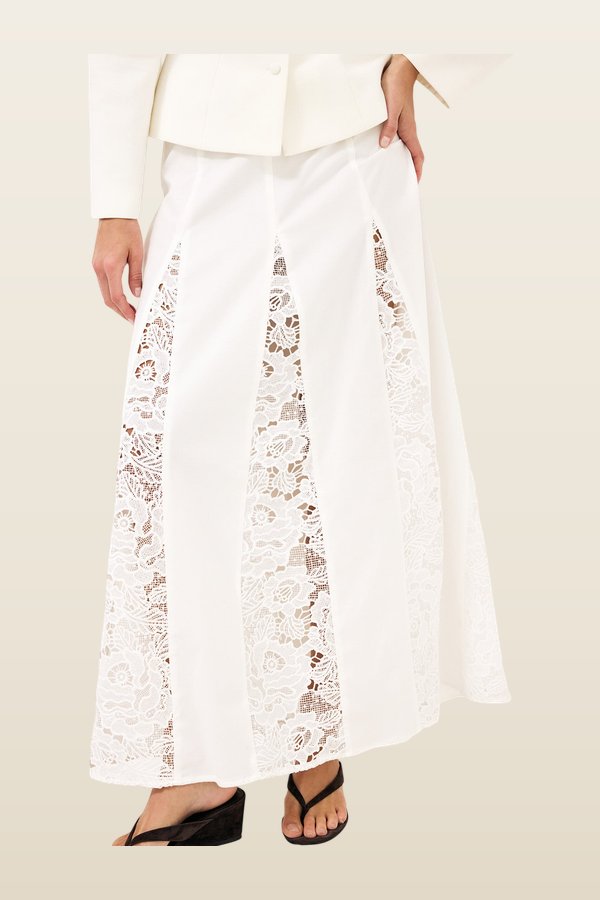 Lace Detail Maxi Skirt — model back