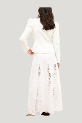 Lace Detail Maxi Skirt — model side