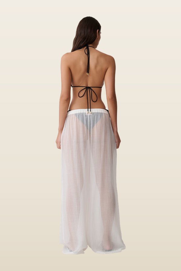 Leilani Sheer Drawstring Wide Leg Pants — model back