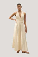Lido Maxi Dress Butter Textured Gingham — model front
