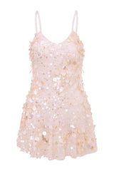 Liria Vanilla Blush Sequin Mini Dress — packshot