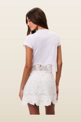 Liriel Eyelet Embroidered Mini Skirt — model back