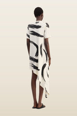 LIYA Asymmetrical Supima cotton dress — model back