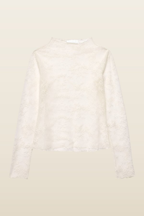 Long Sleeve Lace Top — model back