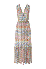 Long zig zag tulle cover-up dress — packshot
