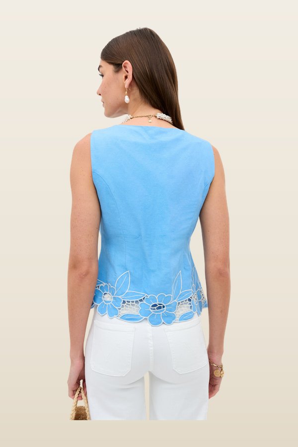 Lucca - Daisy Cutwork Embroidery — model back