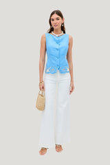 Lucca - Daisy Cutwork Embroidery — model front