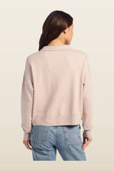 Luxe Knit Polo Sweater | Doe — model back