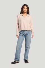 Luxe Knit Polo Sweater | Doe — model front