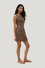 Lydie Mini Dress Cioccolato Dot — model side