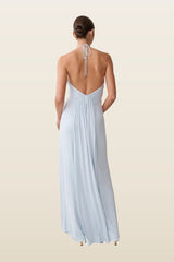 Maely Gathered Slinky Maxi Dress — model back
