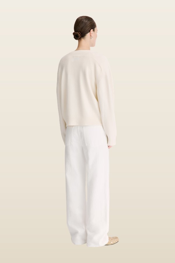 MALO Oversized henley sweater — model back