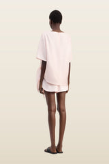 MANO Asymmetric silk top — model back