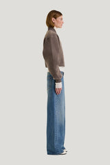 Mara Bomber - Suede Effect — model side